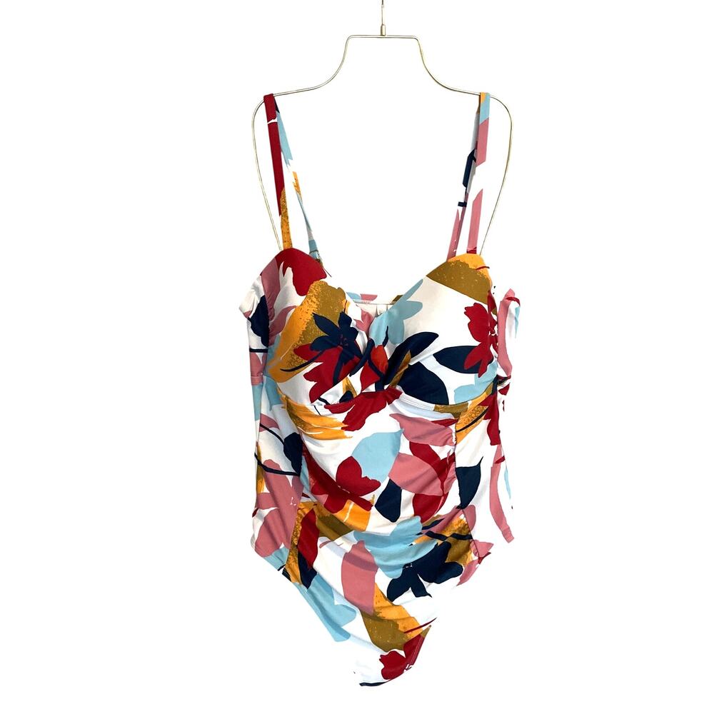 Anne Cole Tummy Control One Piece Swimsuit Ruched Slimming 20W Structured Cups